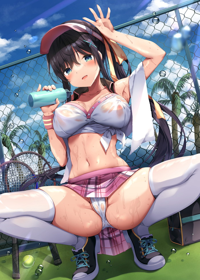 下品なガニ股エロ蹲踞の姿勢がエロい二次画像 Part１２