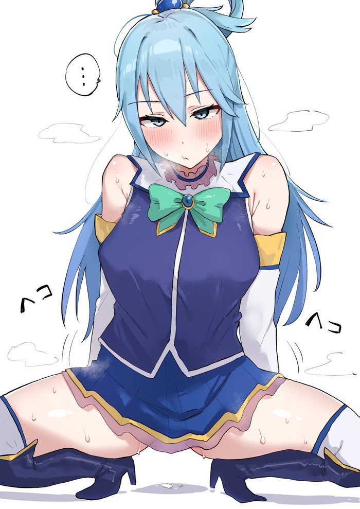 下品なガニ股エロ蹲踞の姿勢がエロい二次画像 Part１２