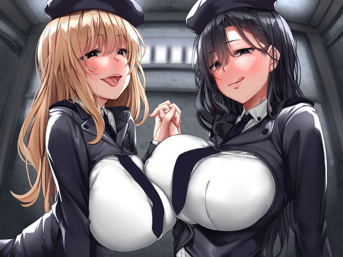 【二次】おっぱいをムニュッと押し付け合う乳合わせのエロ画像 Part７