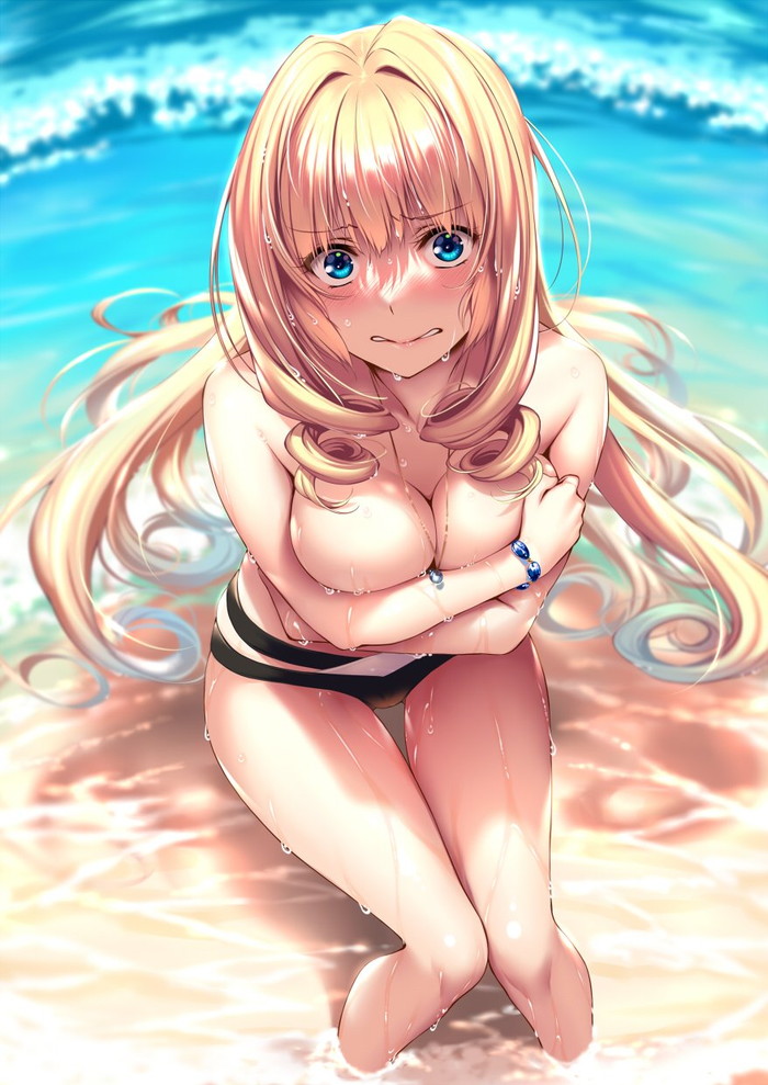 【二次】手ブラや髪ブラで乳首だけ隠れたエロ画像まとめ Part１