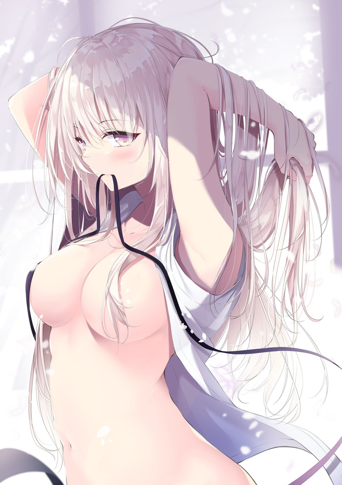 【二次】手ブラや髪ブラで乳首だけ隠れたエロ画像まとめ Part１