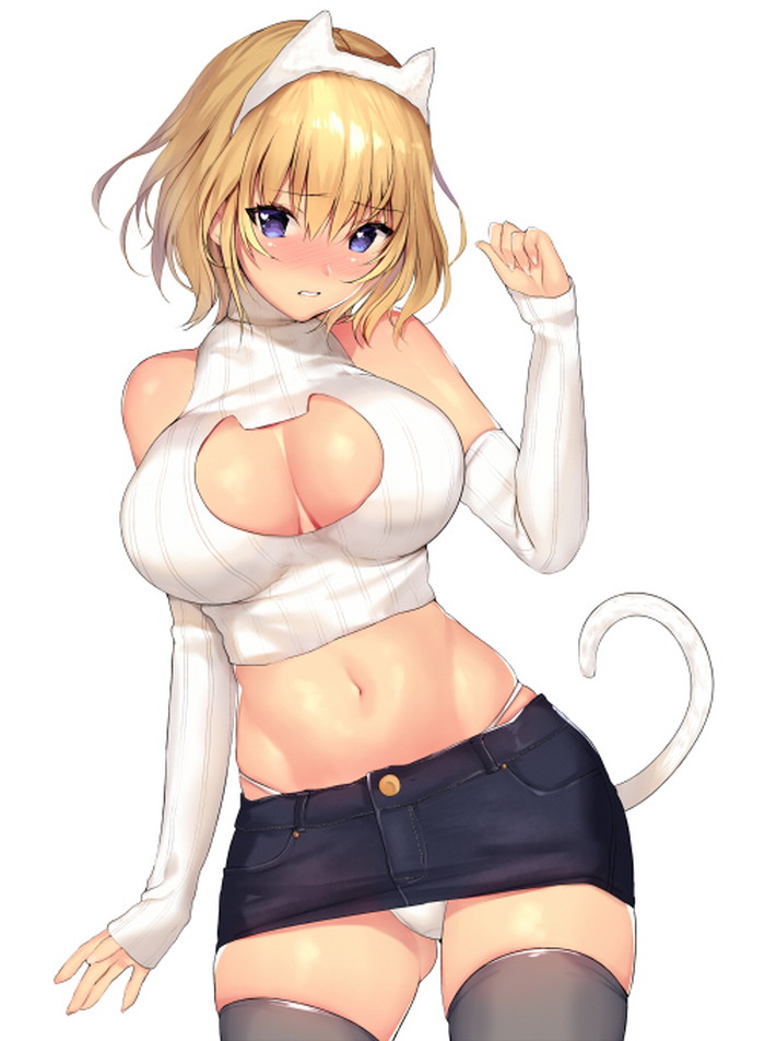 【二次】セーター、リブニットを着た女の子のエロ画像 Part１２