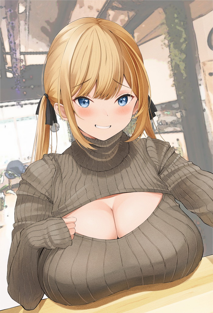 【二次】セーター、リブニットを着た女の子のエロ画像 Part１２