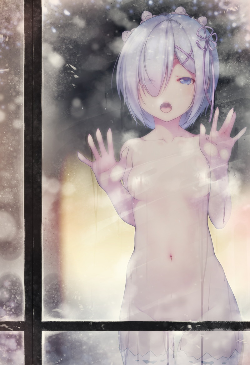 【二次】ガラスにおっぱいを押し付けたりしてるエロ画像 Part１