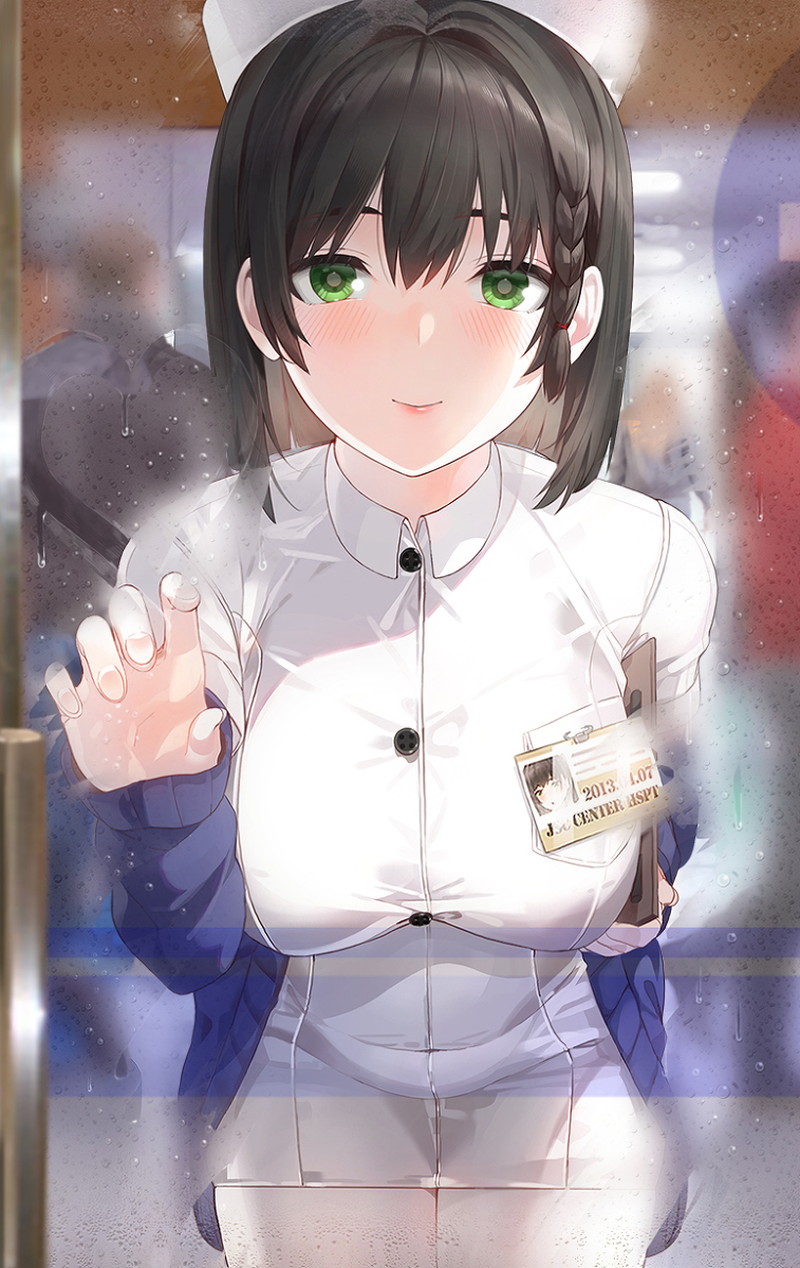 【二次】ガラスにおっぱいを押し付けたりしてるエロ画像 Part１
