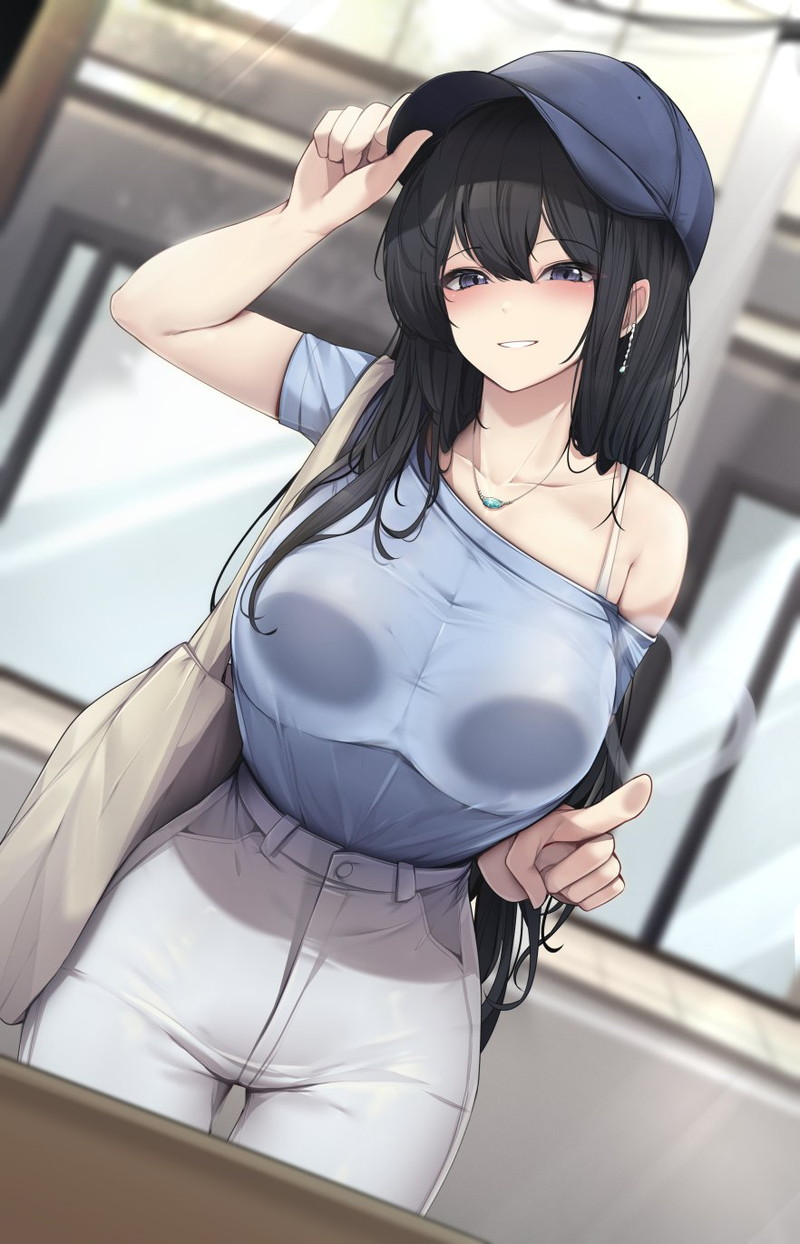 【二次】ガラスにおっぱいを押し付けたりしてるエロ画像 Part１
