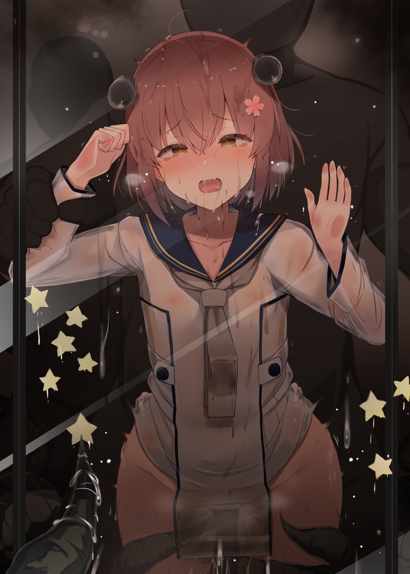 【二次】ガラスにおっぱいを押し付けたりしてるエロ画像 Part１
