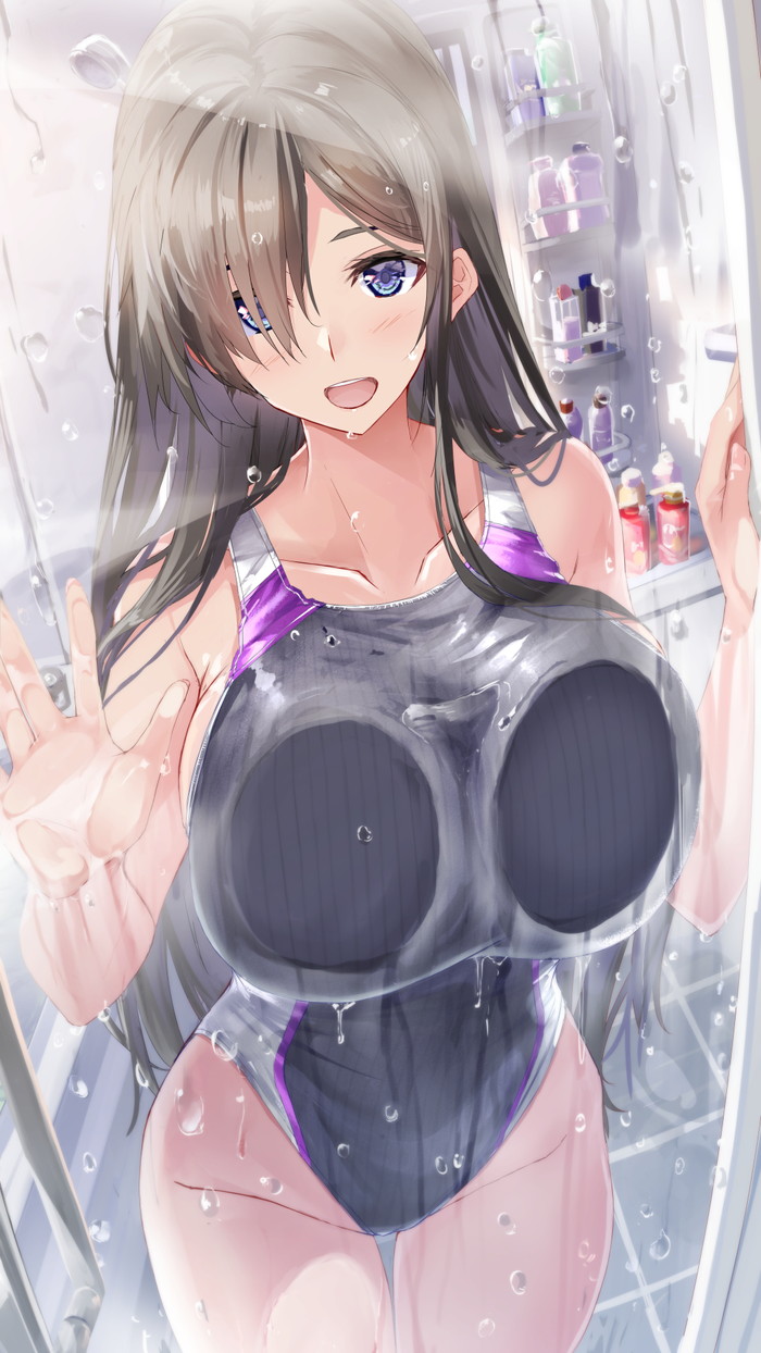 【二次】張り付きと食い込みがエロい競泳水着のエロ画像 Part１８