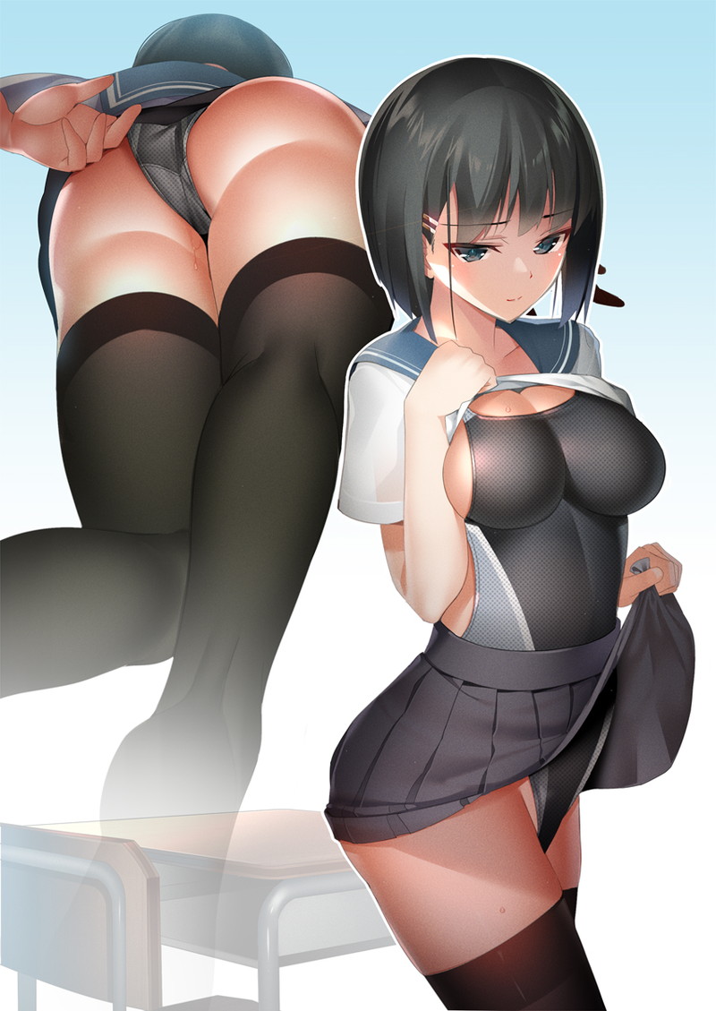 【二次】胸元パツパツな着衣おっぱい画像 Part３９
