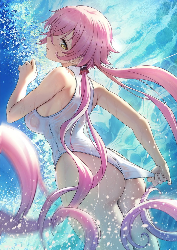 【二次】張り付きと食い込みがエロい競泳水着のエロ画像 Part１７