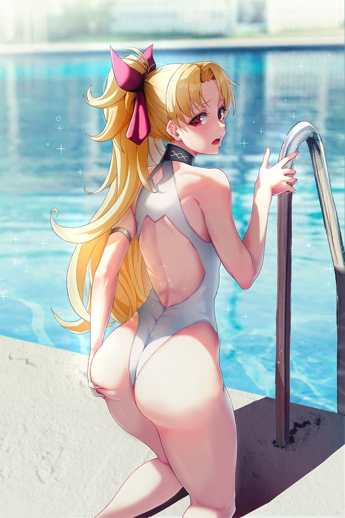 【二次】張り付きと食い込みがエロい競泳水着のエロ画像 Part１７