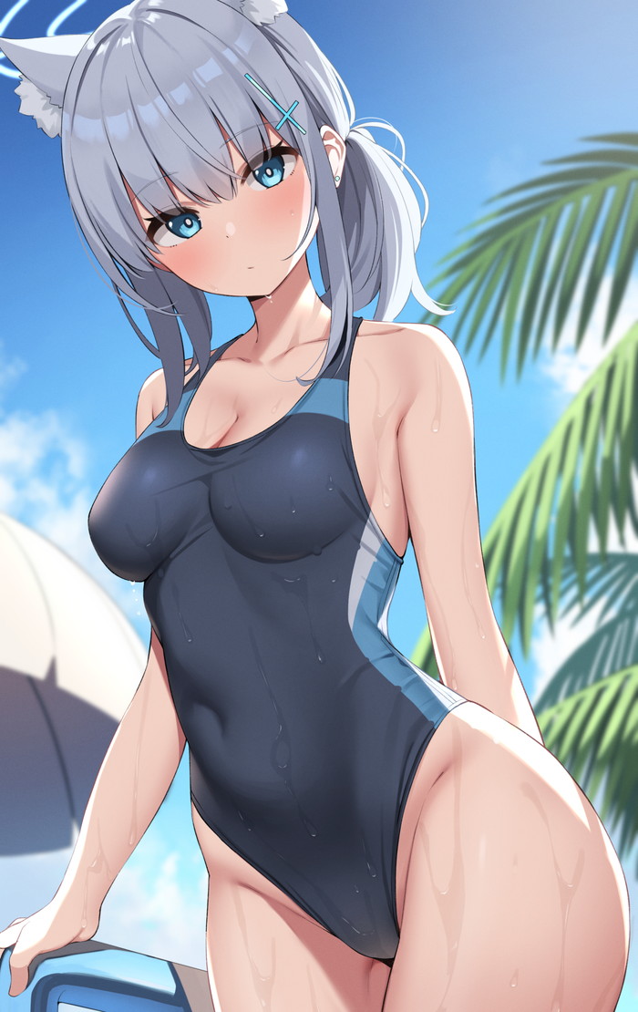 【二次】張り付きと食い込みがエロい競泳水着のエロ画像 Part１７