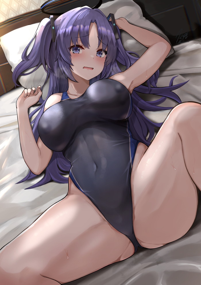 【二次】張り付きと食い込みがエロい競泳水着のエロ画像 Part１７