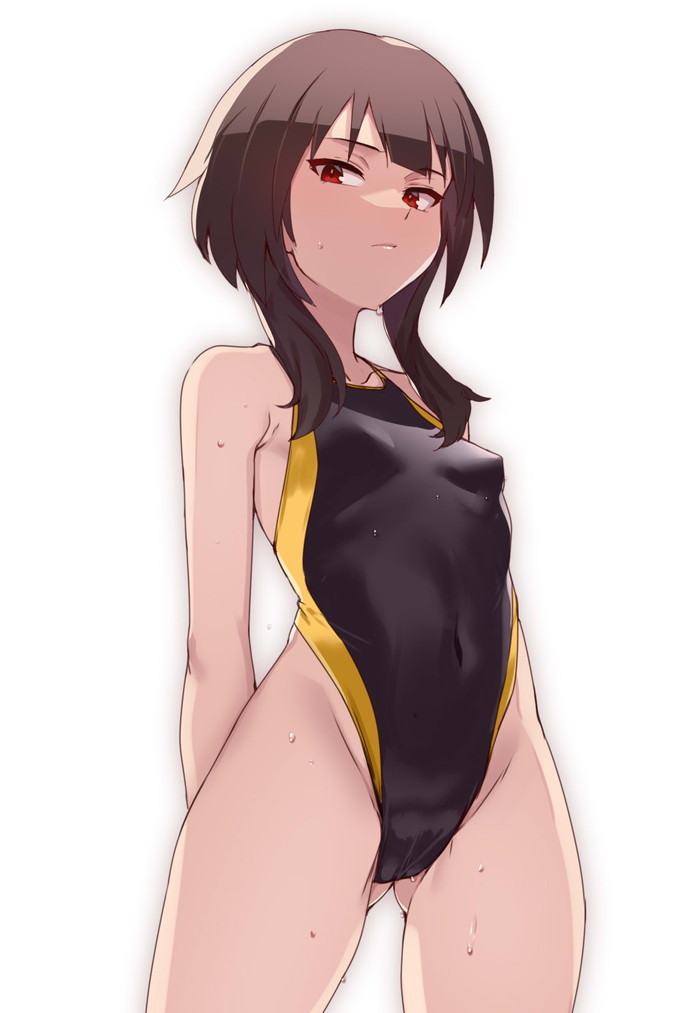 【二次】張り付きと食い込みがエロい競泳水着のエロ画像 Part１７