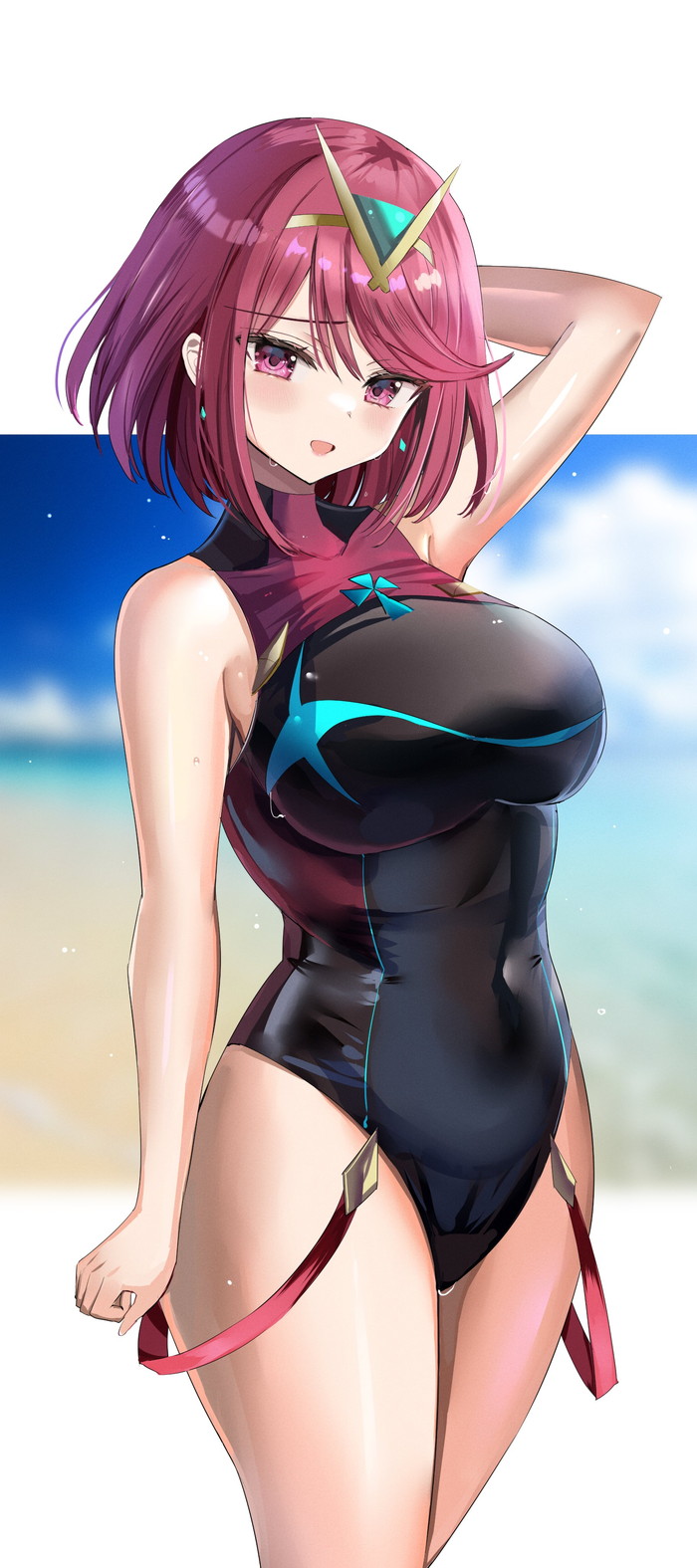 【二次】張り付きと食い込みがエロい競泳水着のエロ画像 Part１７