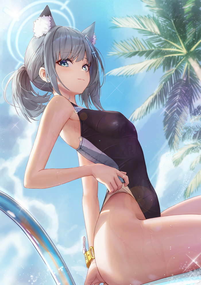 【二次】張り付きと食い込みがエロい競泳水着のエロ画像 Part１７