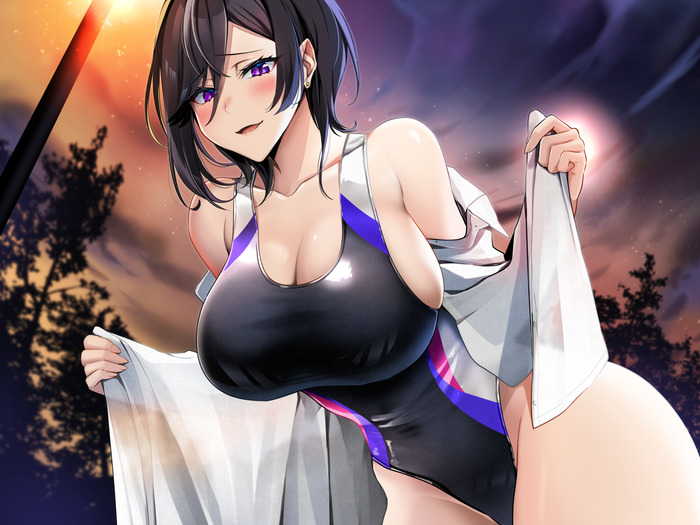 【二次】張り付きと食い込みがエロい競泳水着のエロ画像 Part１７