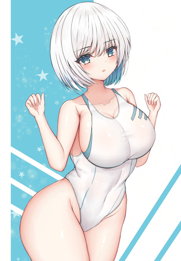 【二次】張り付きと食い込みがエロい競泳水着のエロ画像 Part１７
