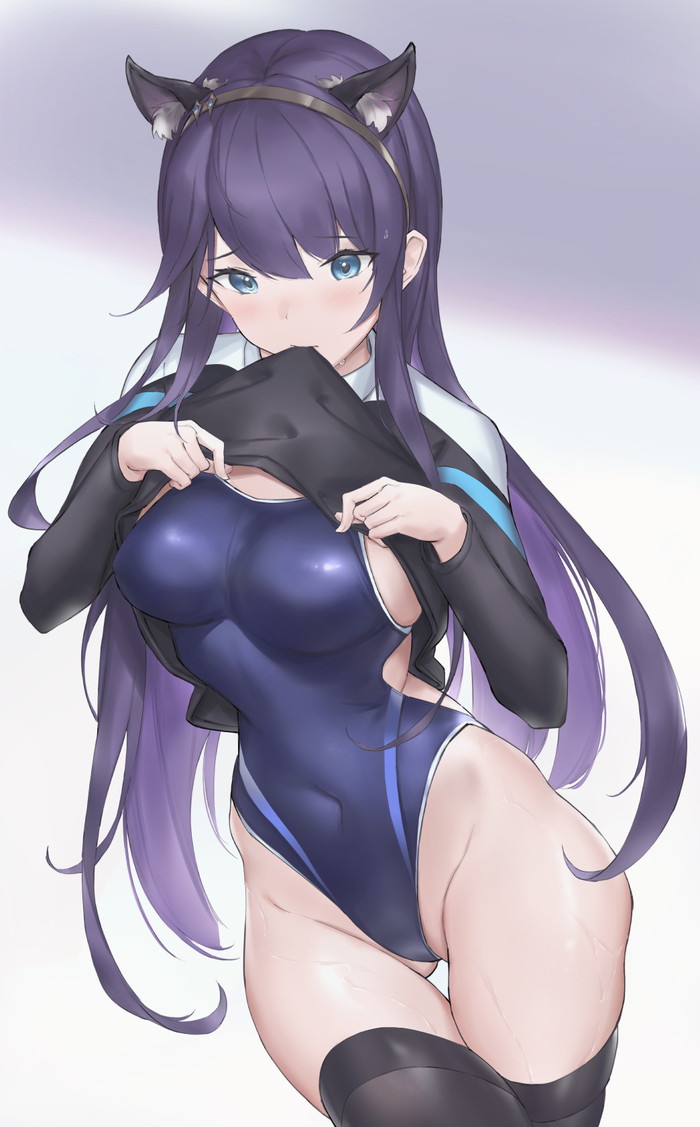 【二次】張り付きと食い込みがエロい競泳水着のエロ画像 Part１７