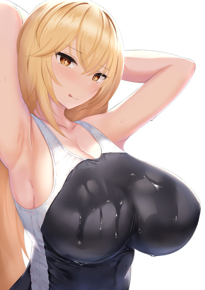【二次】張り付きと食い込みがエロい競泳水着のエロ画像 Part１７