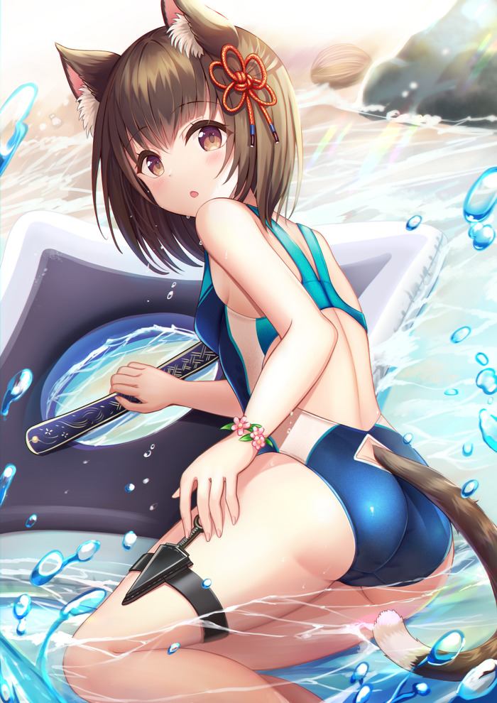 【二次】張り付きと食い込みがエロい競泳水着のエロ画像 Part１７