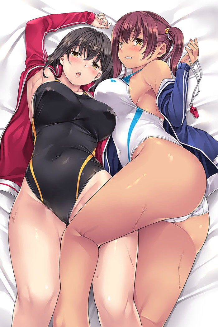【二次】張り付きと食い込みがエロい競泳水着のエロ画像 Part１７