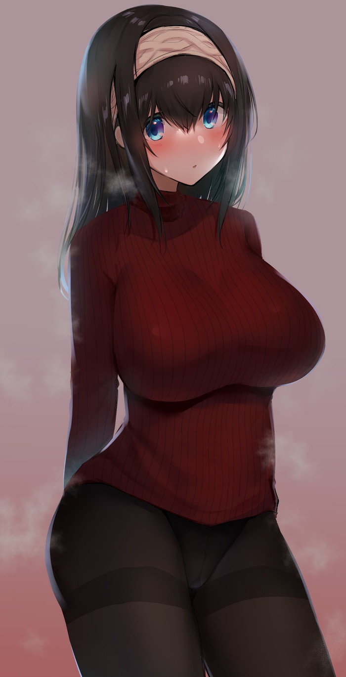 【二次】セーター、リブニットを着た女の子のエロ画像 Part１４