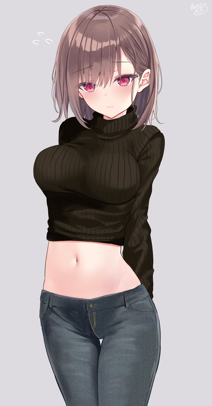 【二次】セーター、リブニットを着た女の子のエロ画像 Part１５