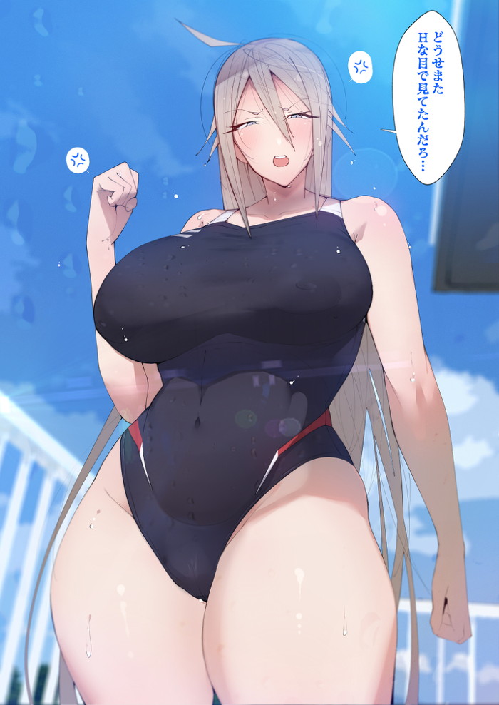 【二次】張り付きと食い込みがエロい競泳水着のエロ画像 Part１９