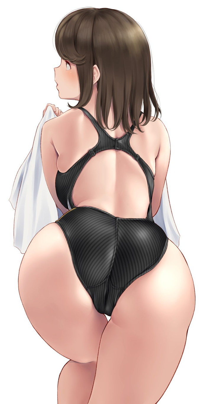 【二次】張り付きと食い込みがエロい競泳水着のエロ画像 Part１９