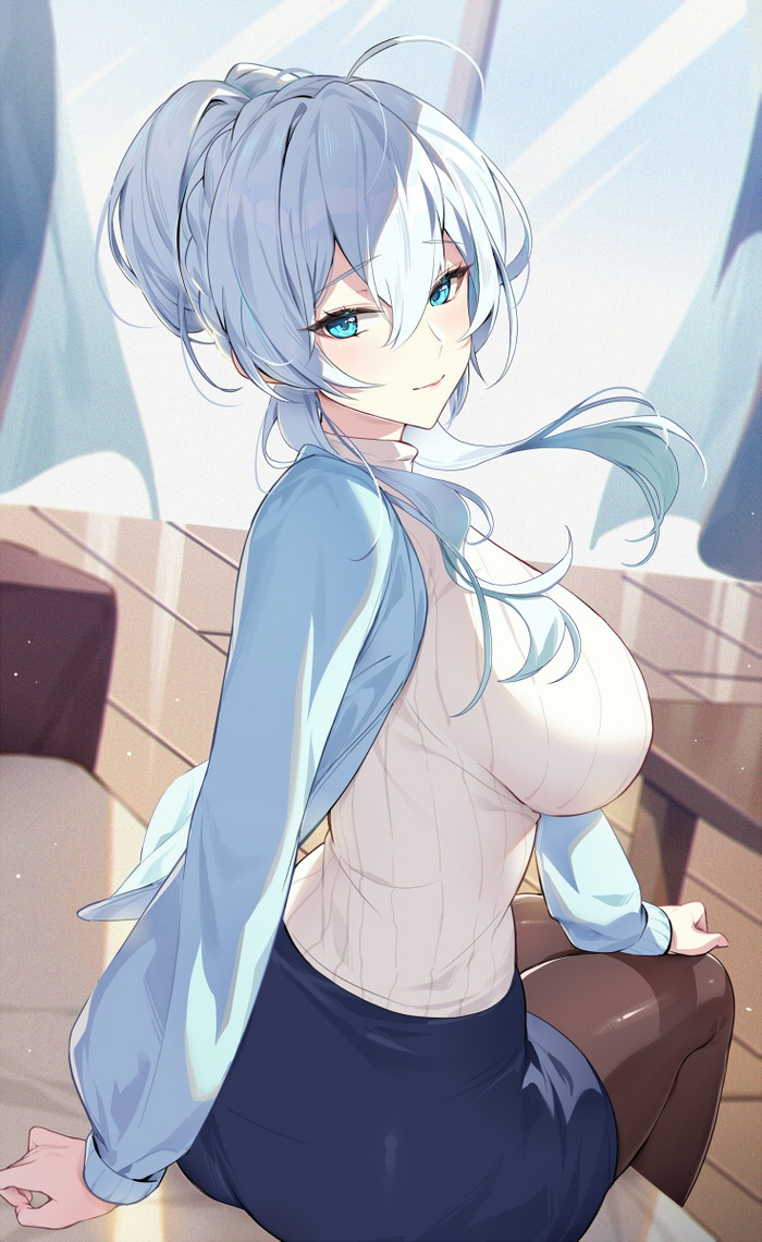 【二次】セーター、リブニットを着た女の子のエロ画像 Part１５