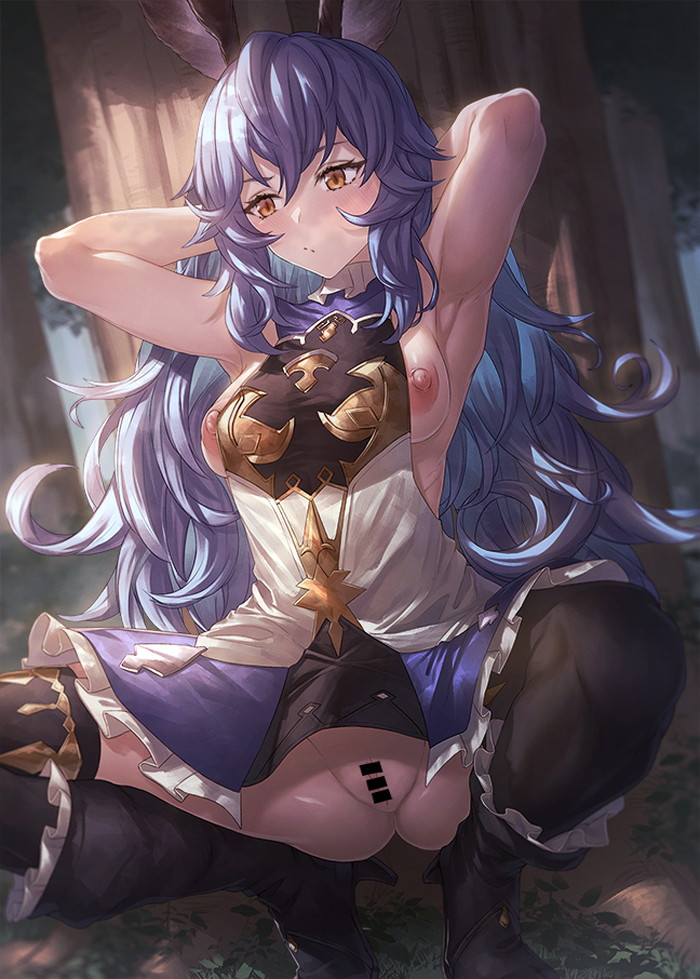 下品なガニ股エロ蹲踞の姿勢がエロい二次画像 Part２０