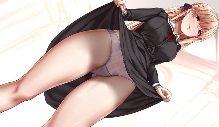 【二次】自分で服を捲って下着や身体を見せるたくし上げエロ画像 Part１