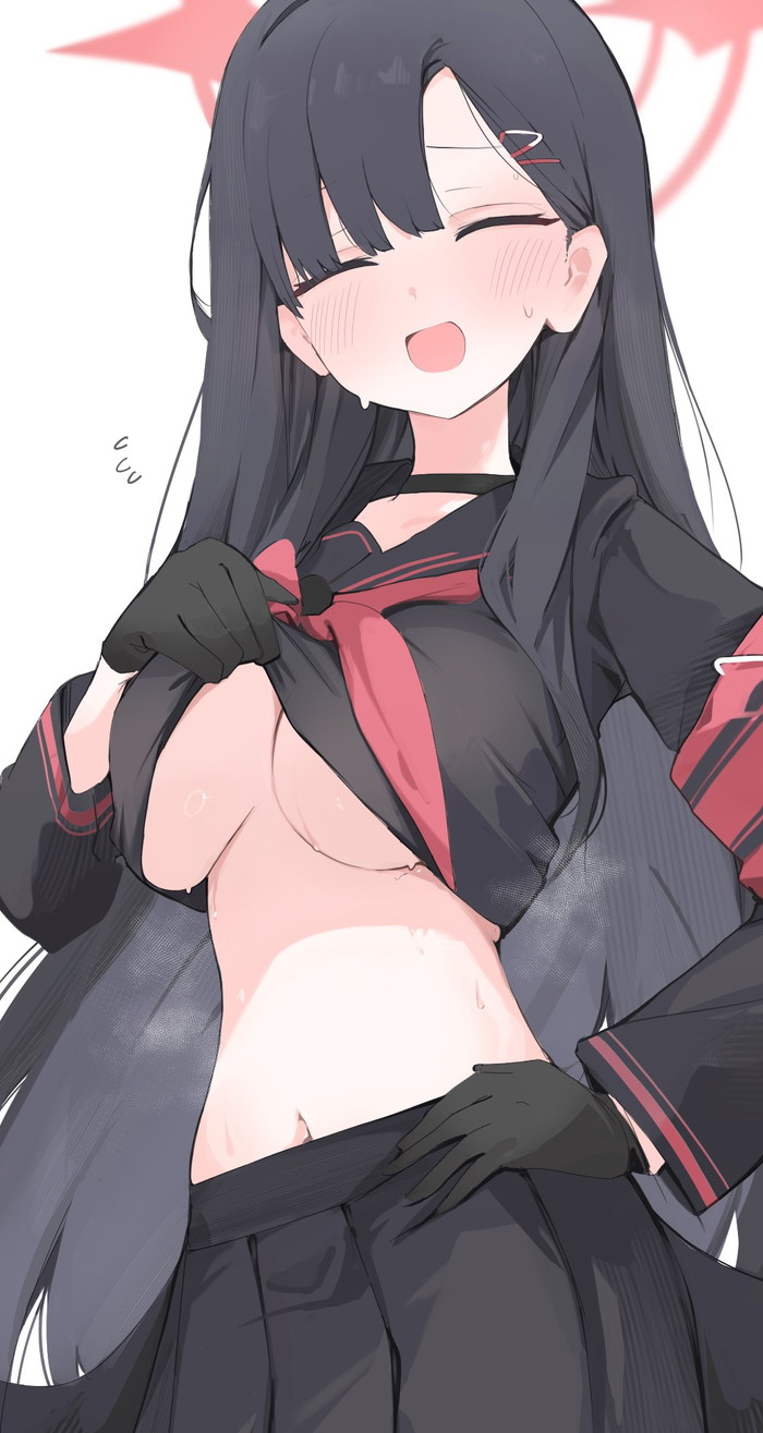 【二次】自分で服を捲って下着や身体を見せるたくし上げエロ画像 Part１
