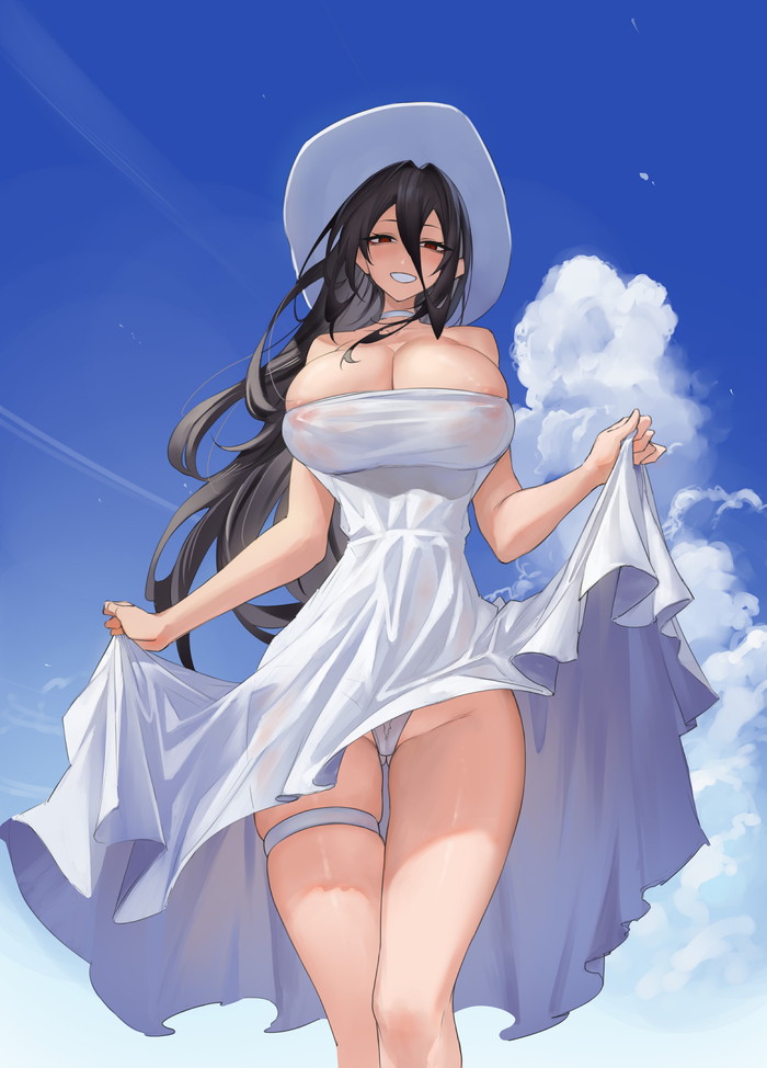 【二次】自分で服を捲って下着や身体を見せるたくし上げエロ画像 Part１