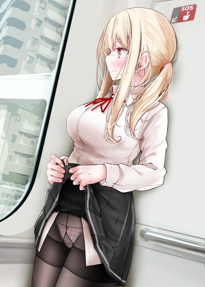 【二次】自分で服を捲って下着や身体を見せるたくし上げエロ画像 Part１
