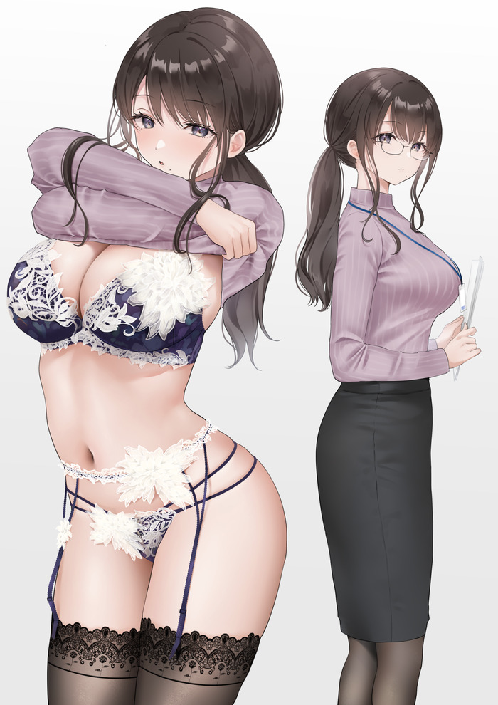 【二次】セーター、リブニットを着た女の子のエロ画像 Part１６