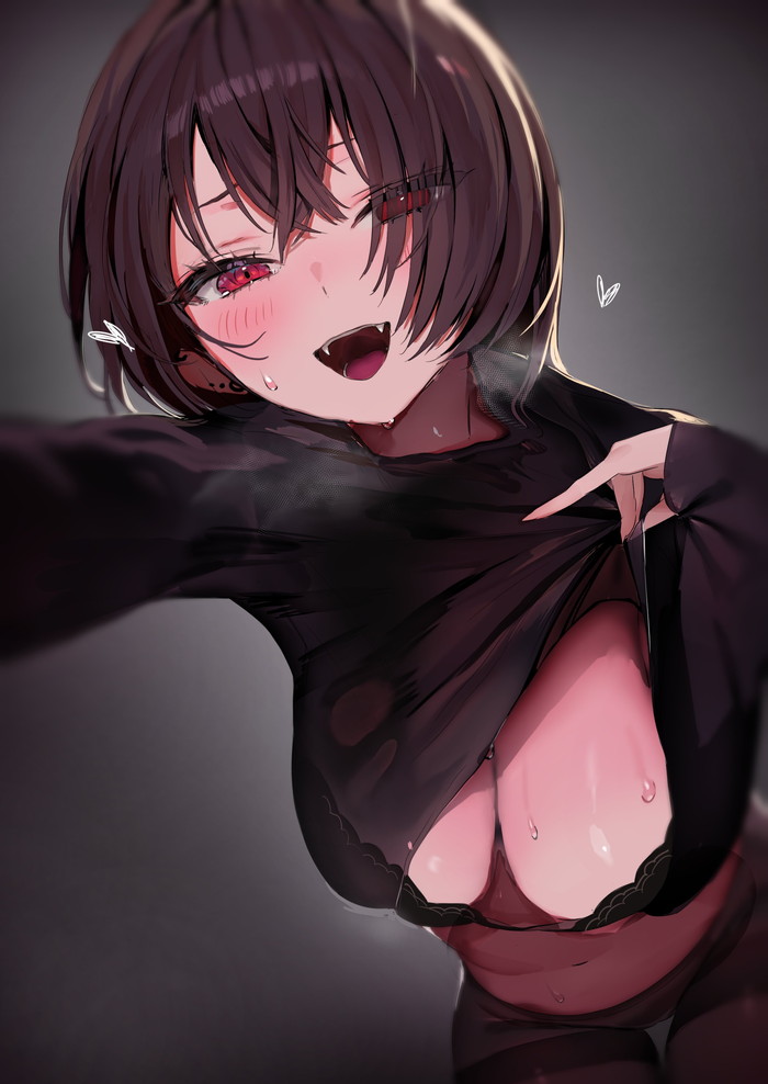 【二次】自分で服を捲って下着や身体を見せるたくし上げエロ画像 Part２