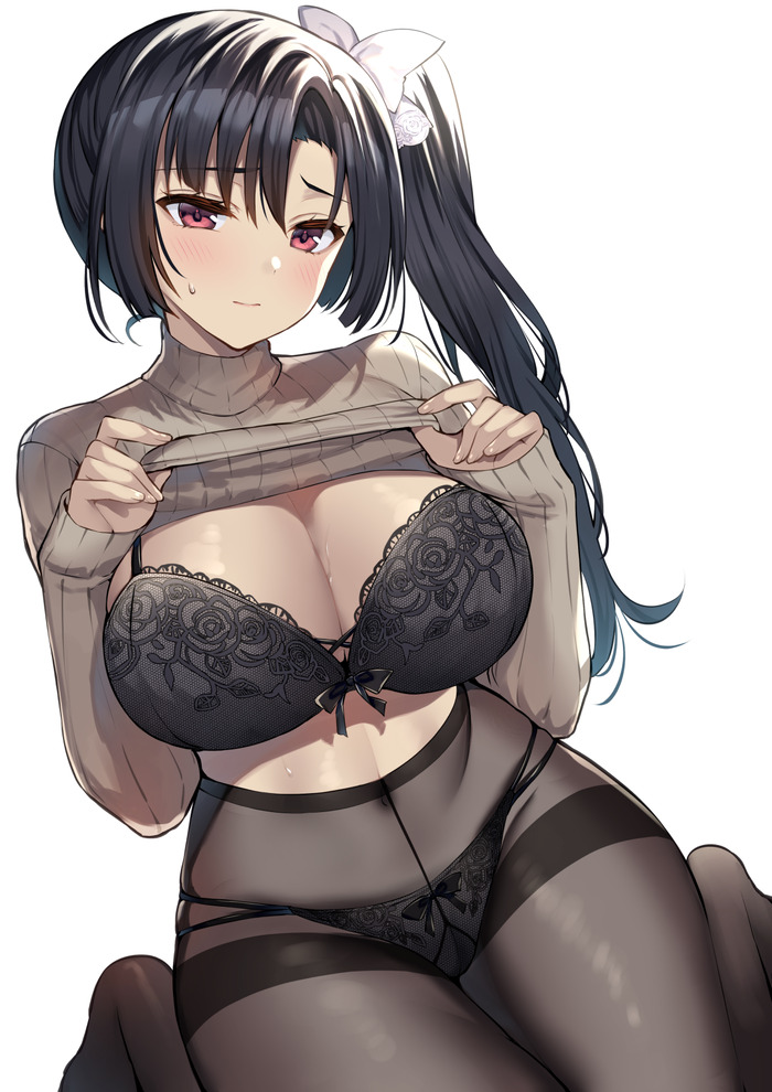 【二次】自分で服を捲って下着や身体を見せるたくし上げエロ画像 Part２