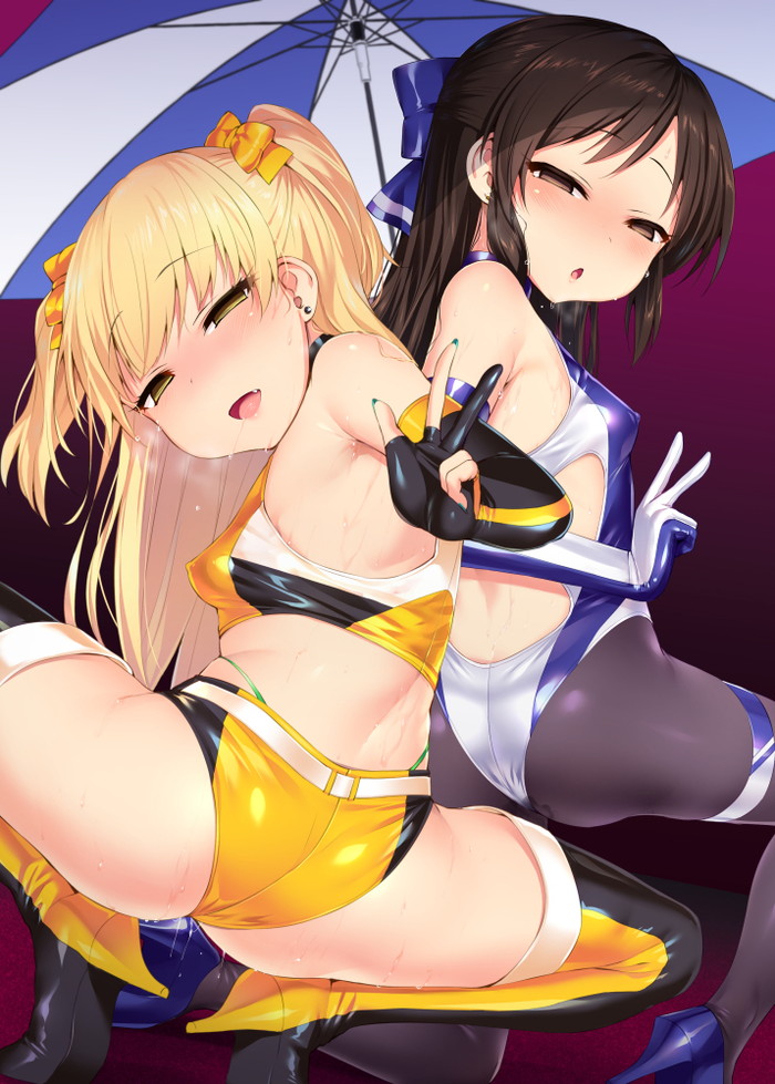 【二次】テカテカな金ビキニやエナメル素材コスチュームのエロ画像 Part７