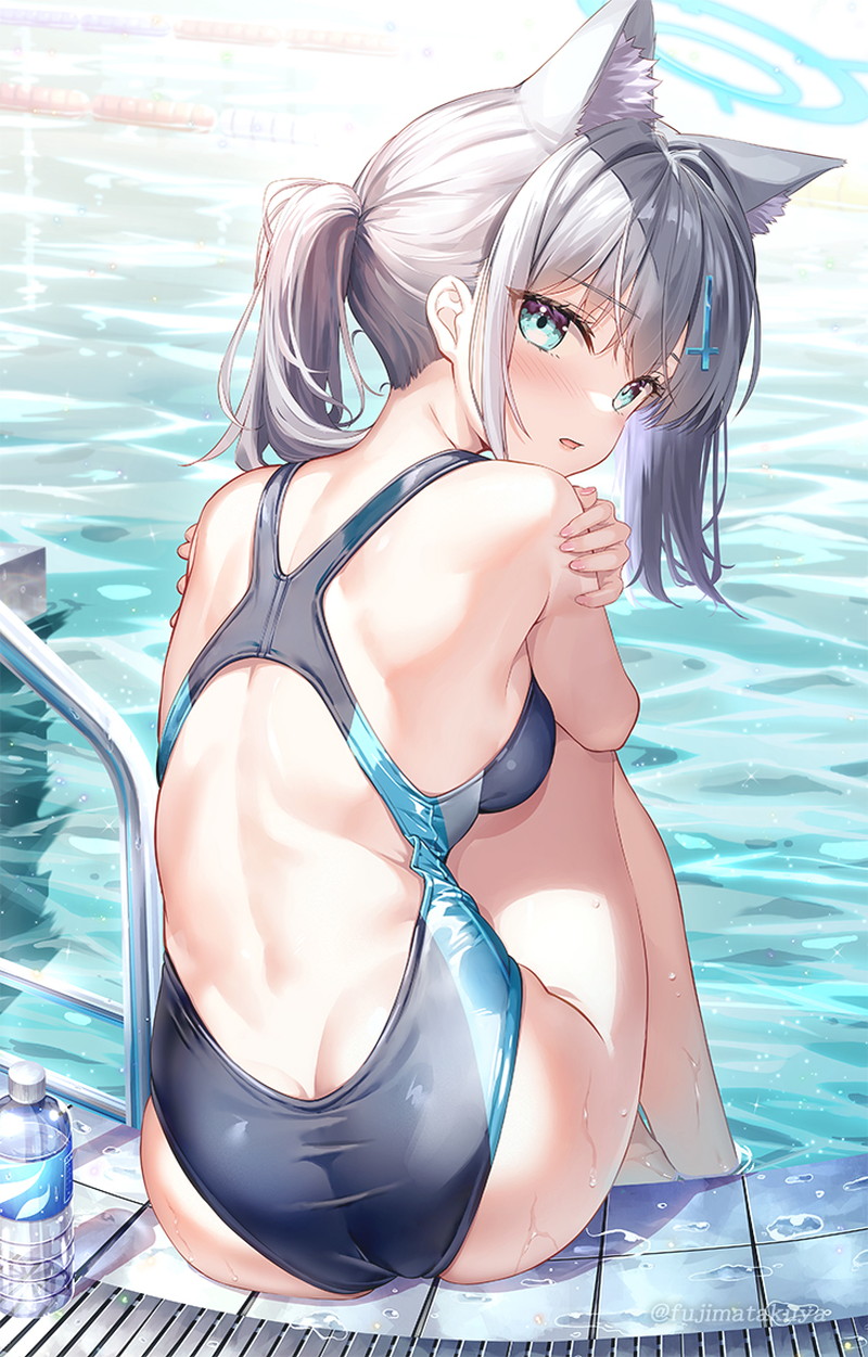 【二次】張り付きと食い込みがエロい競泳水着のエロ画像 Part２１