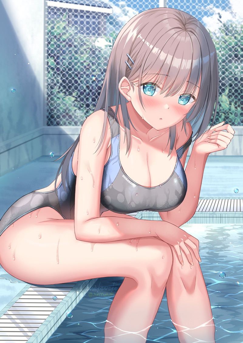 【二次】張り付きと食い込みがエロい競泳水着のエロ画像 Part２１