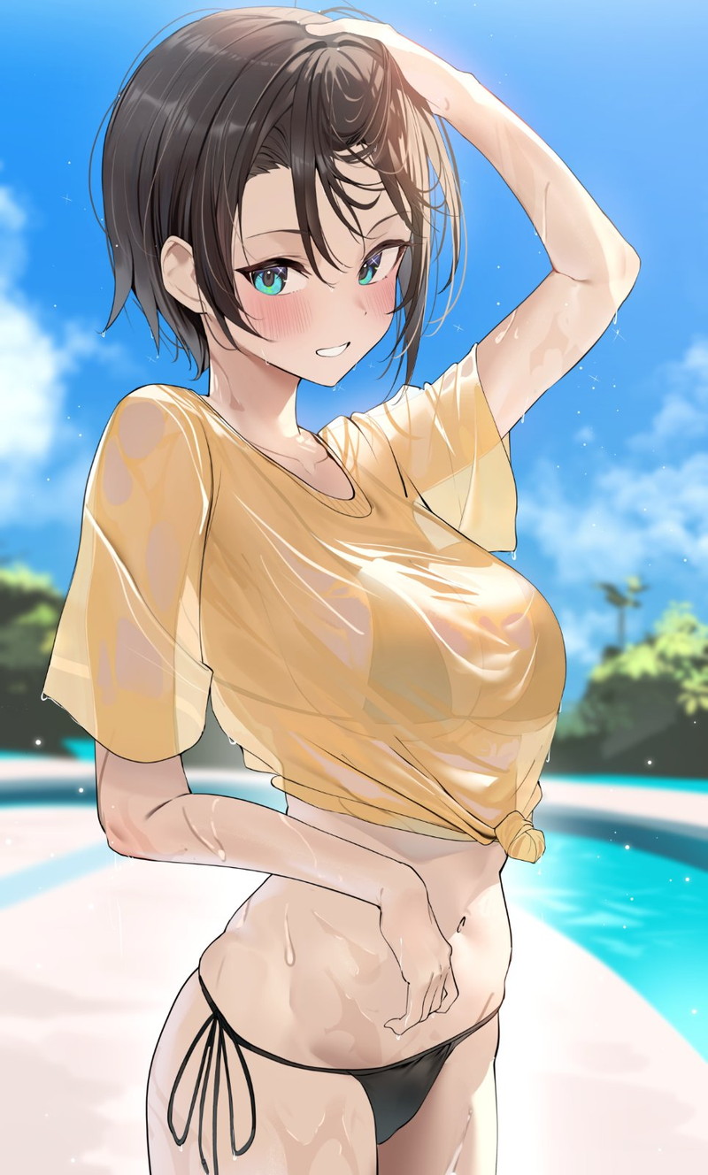 【二次】濡れ透けやスケスケな服を着た女の子のエロ画像 Part３３