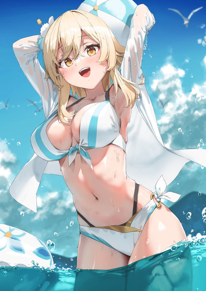 【二次】海、水辺にいる女の子のエロ画像 Part２１