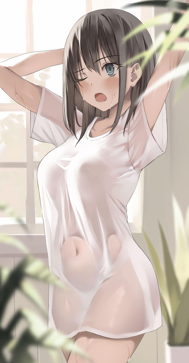 【二次】濡れ透けやスケスケな服を着た女の子のエロ画像 Part３４