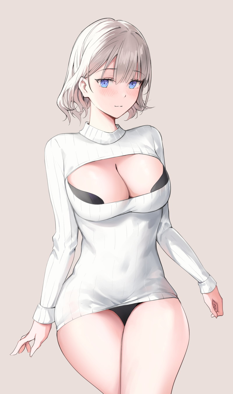 【二次】セーター、リブニットを着た女の子のエロ画像 Part２０