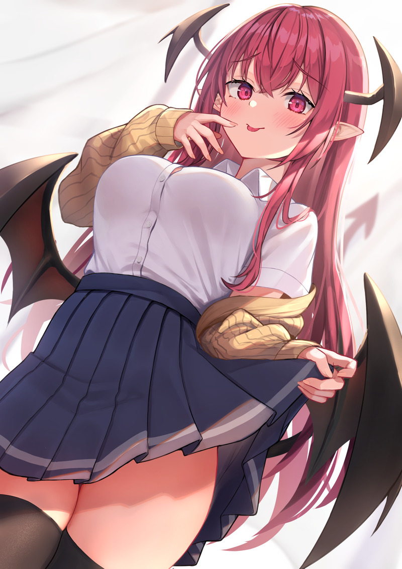 【二次】自分で服を捲って下着や身体を見せるたくし上げエロ画像 Part１３