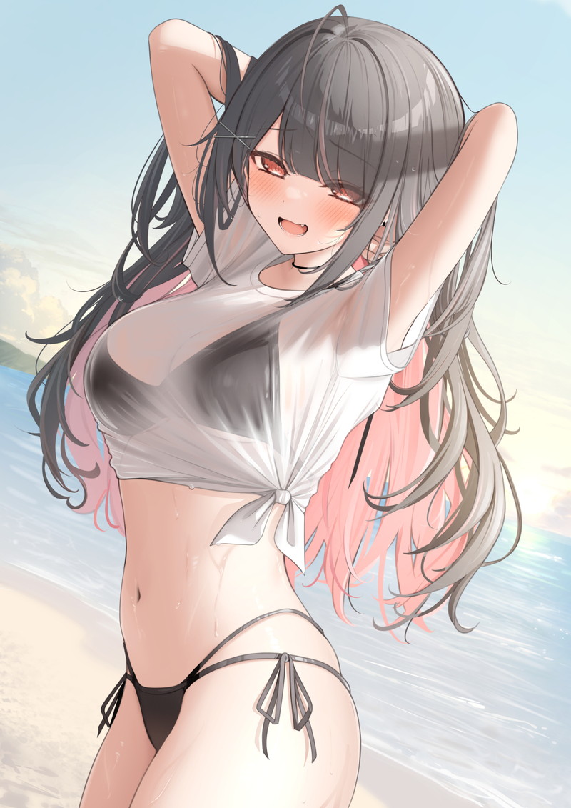【二次】濡れ透けやスケスケな服を着た女の子のエロ画像 Part４１