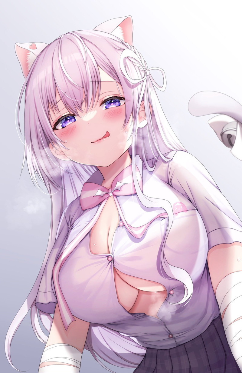【二次】胸やオマンコ部分に穴が開いた格好をした女の子のエロ画像 Part２３