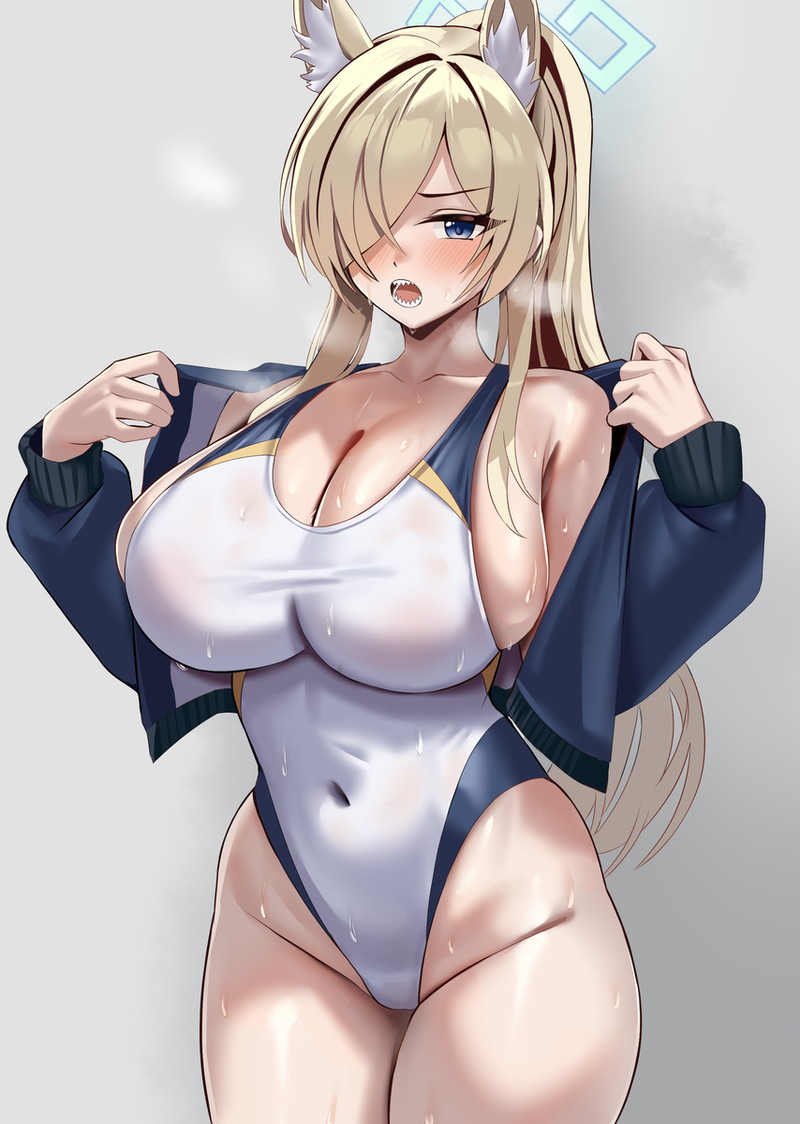 【二次】張り付きと食い込みがエロい競泳水着のエロ画像 Part２６